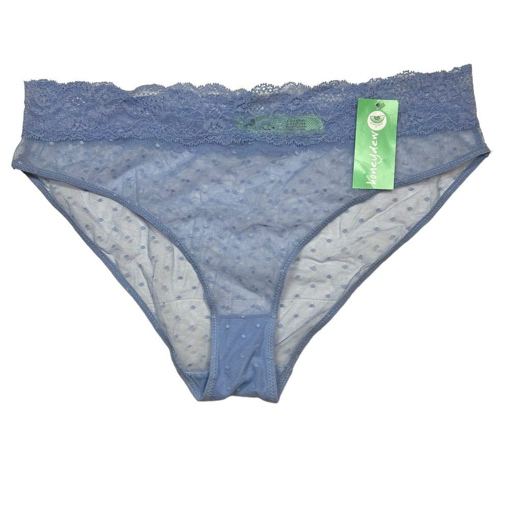 Honeydew Intimates Blue Sheer Bikini Panty Size XL‎ New